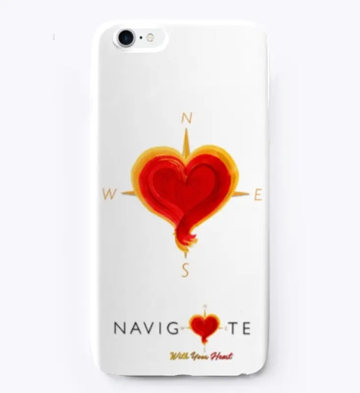 iPhone Clear Case with Heart Compass