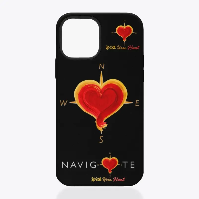 iPhone Clear Case with Heart Compass