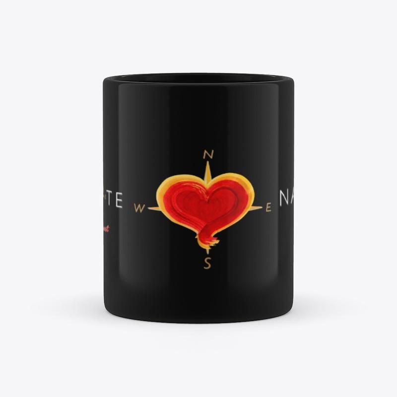 Black logo mug with Heart Compass