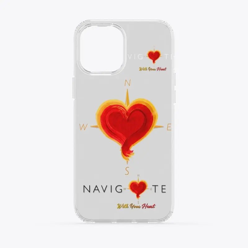 iPhone Clear Case with Heart Compass