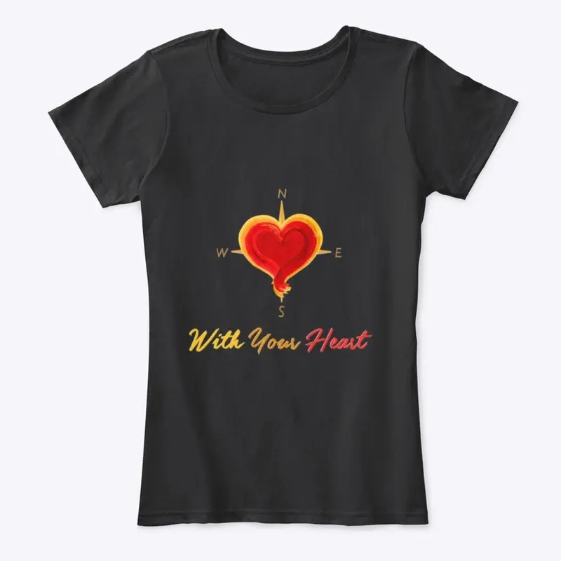 Women's Comfort Tee with Heart Compass